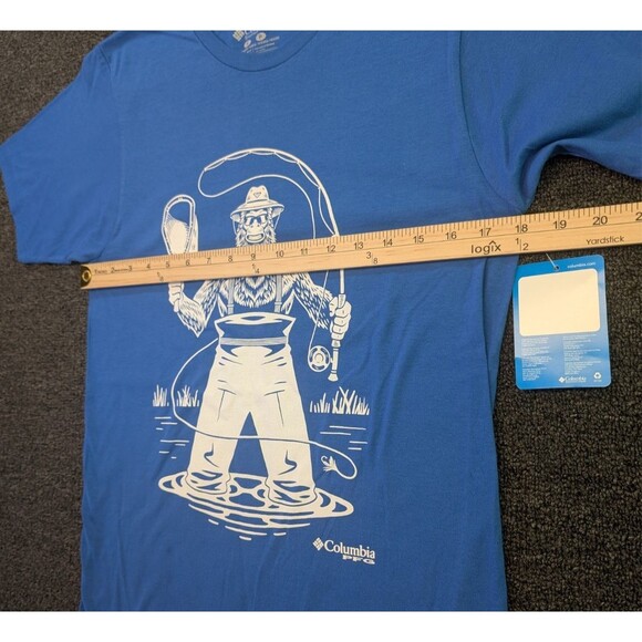 Columbia PFG T-Shirt Men's Small Blue Sasquatch Fishing Graphic Short Sleeve NWT - Picture 6 of 7